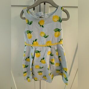 Janie and Jack Yellow Lemon Print Dress